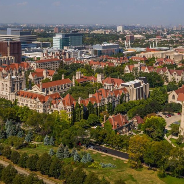 ariel view of campus looking north